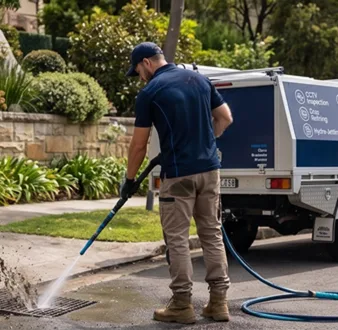 Plumber tracing a drain smell in Cranebrook